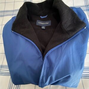 London Fog Blue Raincoat with Black Fleece Lining Unisex